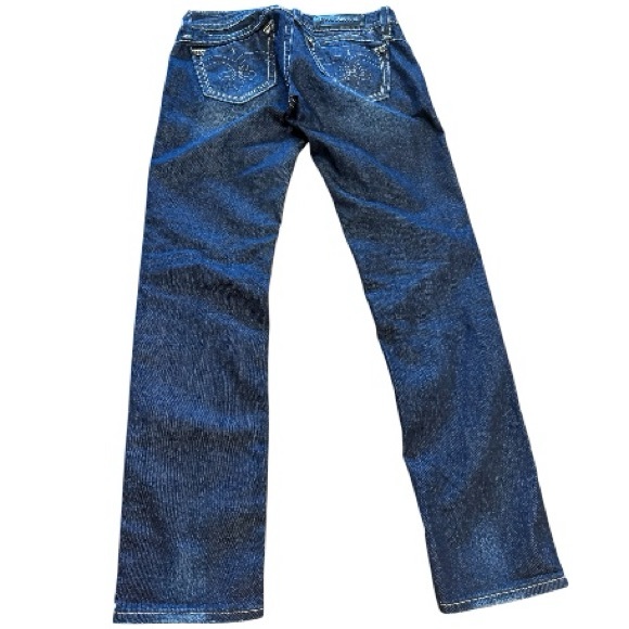 Rock Revival Women’s Dark Wash Straight Jeans With Rhinestone Accents 32 - Picture 2 of 14
